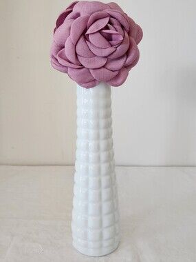 Milk Glass Waffle Square Bud Vase